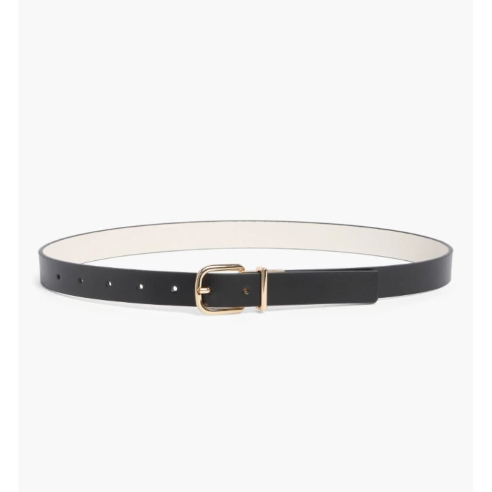 New Kate Spade Reversible Leather Belt Small Black/ Cream